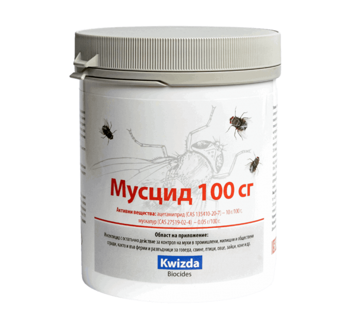 Мусцид 100 СГ е ефективен препарат против мухи с действие 3 месеца